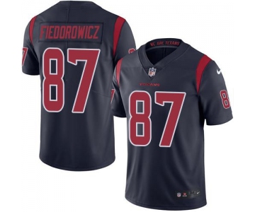Nike Texans #87 C.J. Fiedorowicz Navy Blue Men's Stitched NFL Limited Rush Jersey