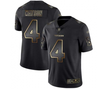 Texans #4 Deshaun Watson Black Gold Men's Stitched Football Vapor Untouchable Limited Jersey