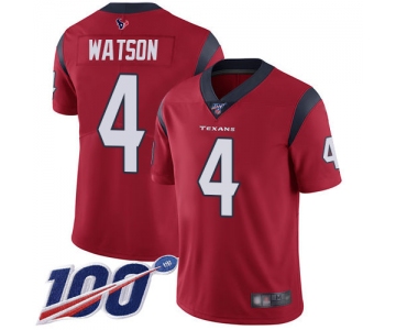 Texans #4 Deshaun Watson Red Alternate Men's Stitched Football 100th Season Vapor Limited Jersey