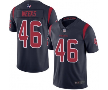 Texans #46 Jon Weeks Navy Blue Men's Stitched Football Limited Rush Jersey