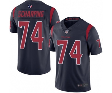 Texans #74 Max Scharping Navy Blue Men's Stitched Football Limited Rush Jersey