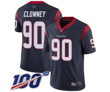 Texans #90 Jadeveon Clowney Navy Blue Team Color Men's Stitched Football 100th Season Vapor Limited Jersey