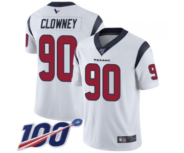 Texans #90 Jadeveon Clowney White Men's Stitched Football 100th Season Vapor Limited Jersey