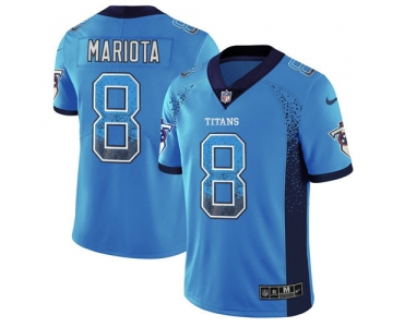 Men's Nike Tennessee Titans #8 Marcus Mariota Light Blue Team Color Stitched NFL Limited Rush Drift Fashion Jersey