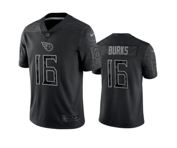 Men's Tennessee Titans #16 Treylon Burks Black Reflective Limited Stitched Football Jersey