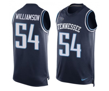 Men's Tennessee Titans #54 Avery Williamson Navy Blue Hot Pressing Player Name & Number Nike NFL Tank Top Jersey