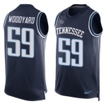 Men's Tennessee Titans #59 Wesley Woodyard Navy Blue Hot Pressing Player Name & Number Nike NFL Tank Top Jersey