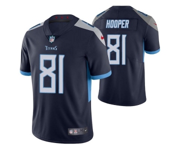 Men's Tennessee Titans #81 Austin Hooper Navy Vapor Untouchable Stitched Jersey