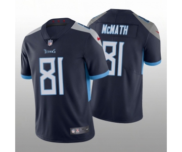 Men's Tennessee Titans #81 Racey McMath Navy Vapor Limited Nike Jersey
