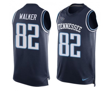 Men's Tennessee Titans #82 Delanie Walker Navy Blue Hot Pressing Player Name & Number Nike NFL Tank Top Jersey
