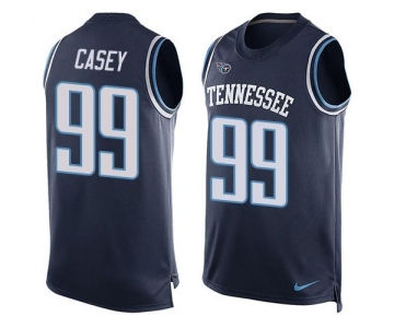 Men's Tennessee Titans #99 Jurrell Casey Navy Blue Hot Pressing Player Name & Number Nike NFL Tank Top Jersey