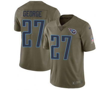 Nike Tennessee Titans #27 Eddie George Olive Men's Stitched NFL Limited 2017 Salute to Service Jersey