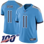 Nike Titans #11 A.J. Brown Light Blue Alternate Men's Stitched NFL 100th Season Vapor Limited Jersey