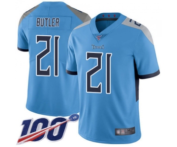 Nike Titans #21 Malcolm Butler Light Blue Alternate Men's Stitched NFL 100th Season Vapor Limited Jersey