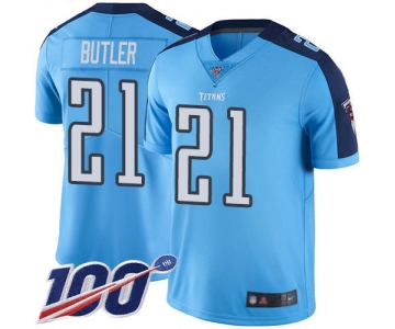 Nike Titans #21 Malcolm Butler Light Blue Men's Stitched NFL Limited Rush 100th Season Jersey