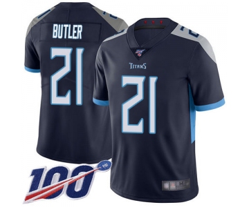 Nike Titans #21 Malcolm Butler Navy Blue Team Color Men's Stitched NFL 100th Season Vapor Limited Jersey