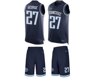 Nike Titans #27 Eddie George Navy Blue Alternate Men's Stitched NFL Limited Tank Top Suit Jersey
