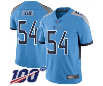 Nike Titans #54 Rashaan Evans Light Blue Alternate Men's Stitched NFL 100th Season Vapor Limited Jersey