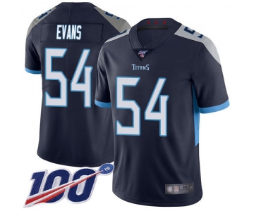 Nike Titans #54 Rashaan Evans Navy Blue Team Color Men's Stitched NFL 100th Season Vapor Limited Jersey