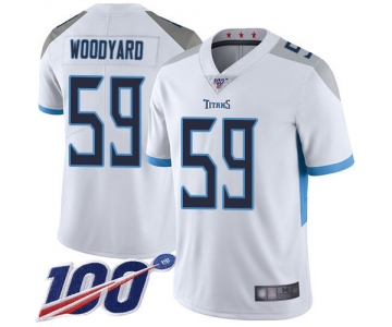 Nike Titans #59 Wesley Woodyard White Men's Stitched NFL 100th Season Vapor Limited Jersey