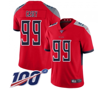 Nike Titans #99 Jurrell Casey Red Men's Stitched NFL Limited Inverted Legend 100th Season Jersey