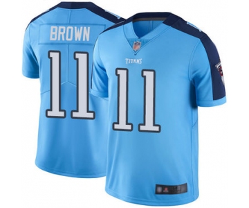 Titans #11 A.J. Brown Light Blue Men's Stitched Football Limited Rush Jersey