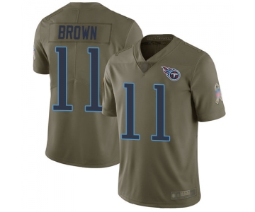 Titans #11 A.J. Brown Olive Men's Stitched Football Limited 2017 Salute To Service Jersey