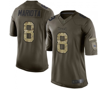 Titans #8 Marcus Mariota Green Men's Stitched Football Limited 2015 Salute To Service Jersey