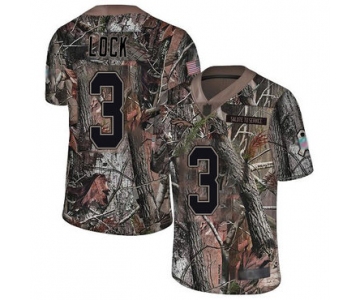 Broncos #3 Drew Lock Camo Men's Stitched Football Limited Rush Realtree Jersey