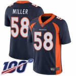 Broncos #58 Von Miller Navy Blue Alternate Men's Stitched Football 100th Season Vapor Limited Jersey