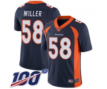 Broncos #58 Von Miller Navy Blue Alternate Men's Stitched Football 100th Season Vapor Limited Jersey