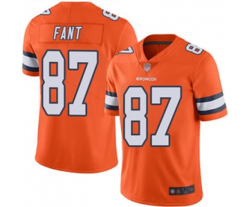 Broncos #87 Noah Fant Orange Men's Stitched Football Limited Rush Jersey