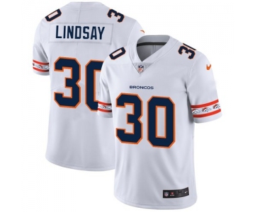 Denver Broncos #30 Phillip Lindsay Nike White Team Logo Vapor Limited NFL Jersey