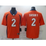 Men Denver Broncos 2 Surtain ii Orange Nike Vapor Untouchable Limited 2021 NFL Jersey