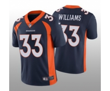 Men Nike Denver Broncos #33 Javonte Williams Navy Blue Vapor Limited Jersey