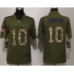 Men's Denver Broncos #10 Emmanuel Sanders Green Salute To Service 2015 NFL Nike Limited Jersey