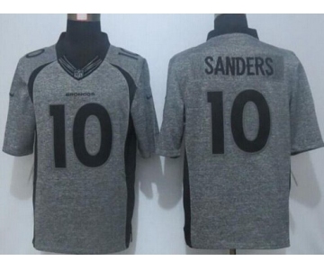 Men's Denver Broncos #10 Emmanuel Sanders Nike Gray Gridiron 2015 NFL Gray Limited Jersey