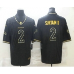 Men's Denver Broncos #2 Patrick Surtain II Black 100th Season Golden Edition Jersey