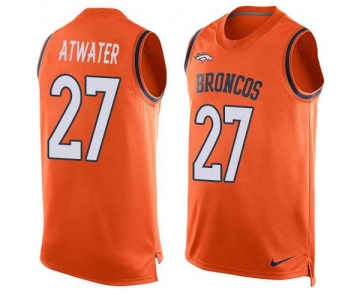 Men's Denver Broncos #27 Steve Atwater Orange Hot Pressing Player Name & Number Nike NFL Tank Top Jersey