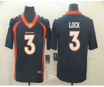 Men's Denver Broncos #3 Drew Lock Navy Blue 2017 Vapor Untouchable Stitched NFL Nike Limited Jersey