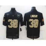 Men's Denver Broncos #30 Phillip Lindsay Black Camo 2020 Salute To Service Stitched NFL Nike Limited Jersey