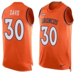 Men's Denver Broncos #30 Terrell Davis Orange Hot Pressing Player Name & Number Nike NFL Tank Top Jersey