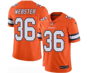 Men's Denver Broncos #36 Kayvon Webster Orange 2016 Color Rush Stitched NFL Nike Limited Jersey