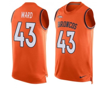 Men's Denver Broncos #43 T.J. Ward Orange Hot Pressing Player Name & Number Nike NFL Tank Top Jersey