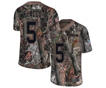 Men's Denver Broncos #5 Joe Flacco Camo Stitched Football Limited Rush Realtree Jersey