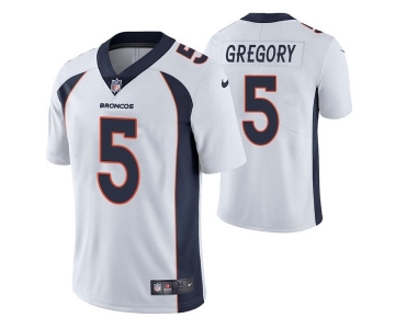 Men's Denver Broncos #5 Randy Gregory White Vapor Untouchable Limited Stitched Jersey