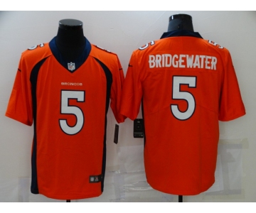 Men's Denver Broncos #5 Teddy Bridgewater Orange 2021 Vapor Untouchable Stitched NFL Nike Limited Jersey