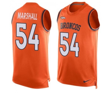 Men's Denver Broncos #54 Brandon Marshall Orange Hot Pressing Player Name & Number Nike NFL Tank Top Jersey