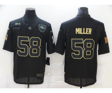 Men's Denver Broncos #58 Von Miller Black 2020 Salute To Service Stitched NFL Nike Limited Jersey