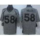 Men's Denver Broncos #58 Von Miller Nike Gray Gridiron 2015 NFL Gray Limited Jersey